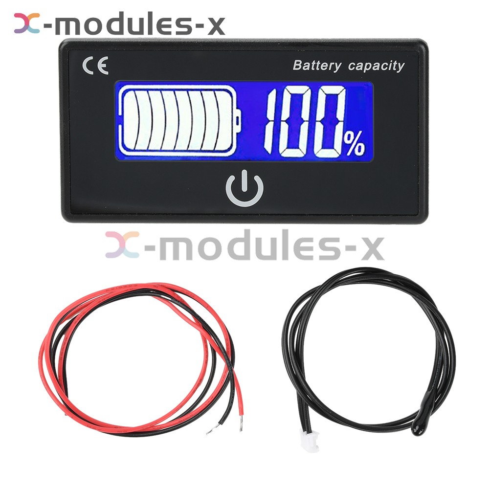 DC8-100V Battery Indicator Percentage Battery Voltage & Temperature Tester Meter