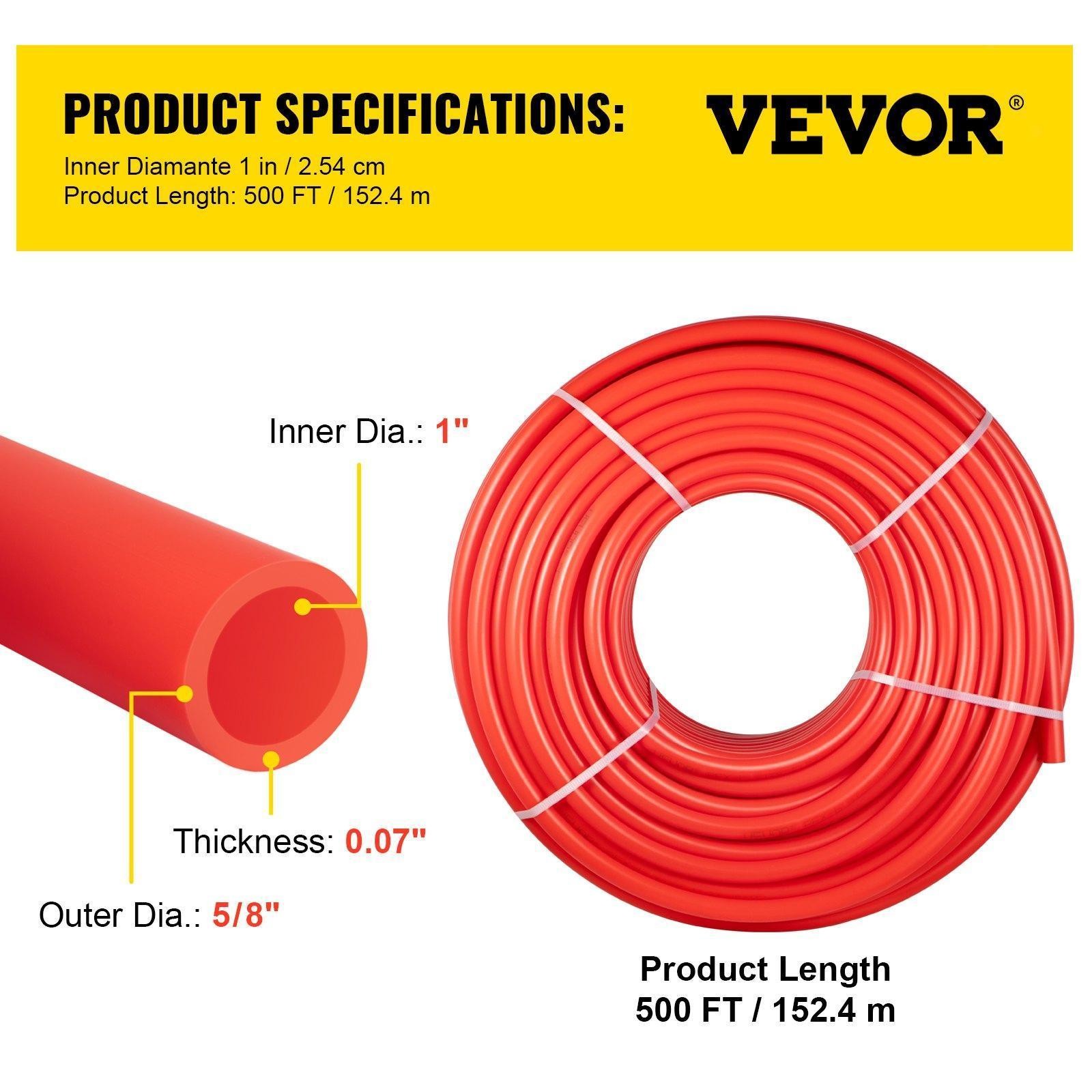 1 Piece 1 Inch Pipe Flexible Water Line Non Barrier Red Pipe 500 FT Tubing Easy