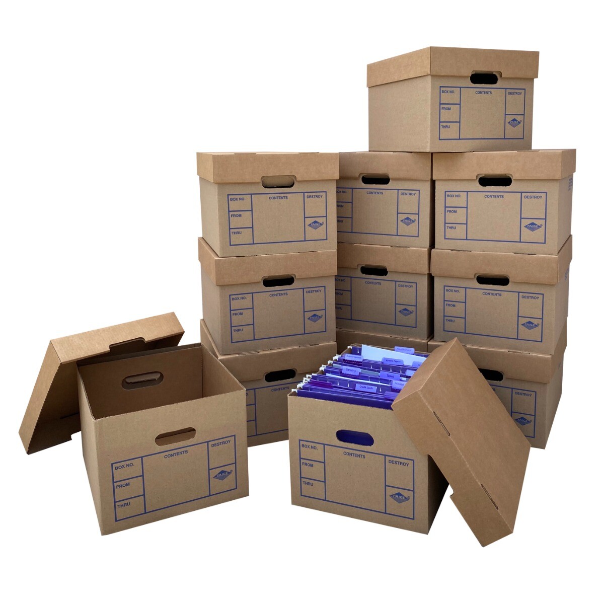 UBMOVE File Boxes 200# Strength, Small, 15 x 12 x 10 Inches, 12 Pack