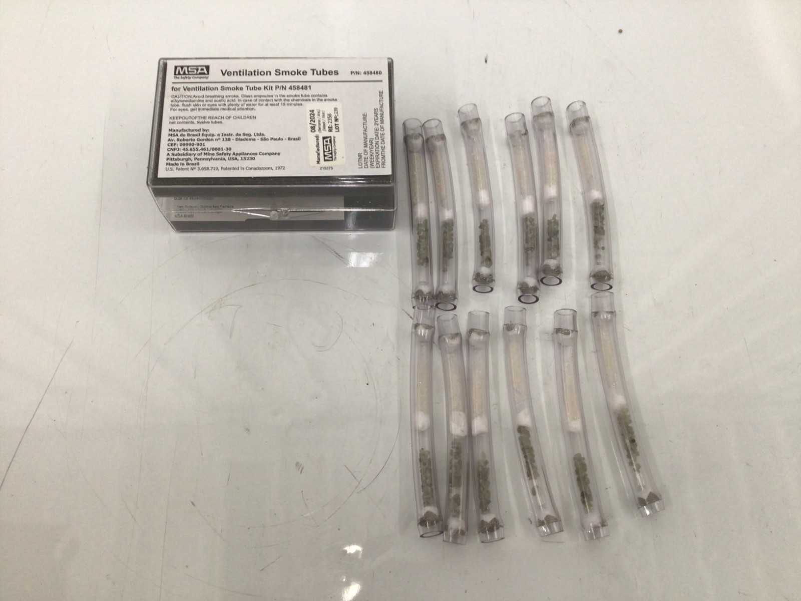 Msa Safety Replacement Smoke Tube,Plastic,PK12 458480 Msa Safety 458480