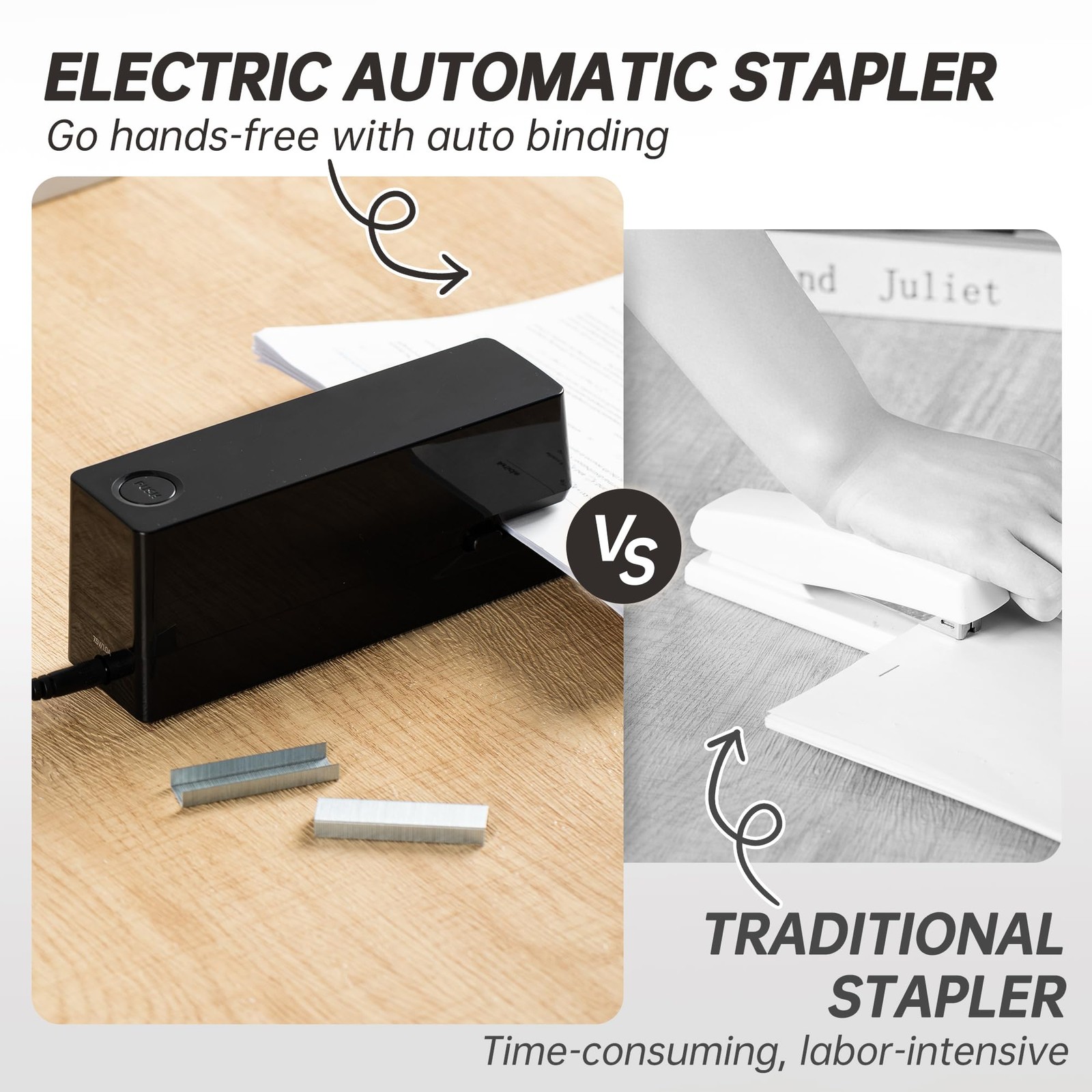 Electric Stapler, Automatic Staplers for Desk, 25-Sheet Capacity