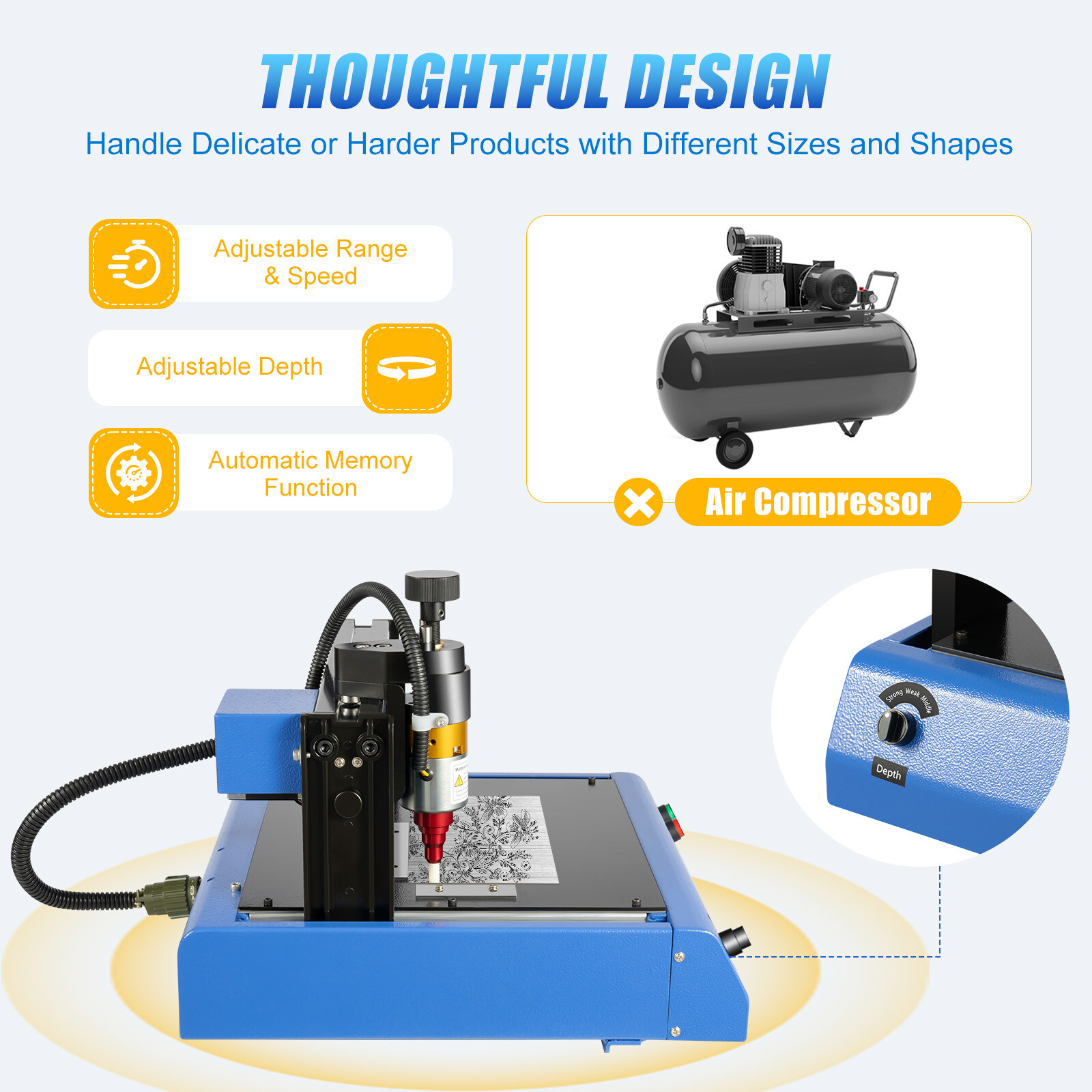 110V Electric Metal Marking Machine Dot Peen 200x150mm For Number Letter Label