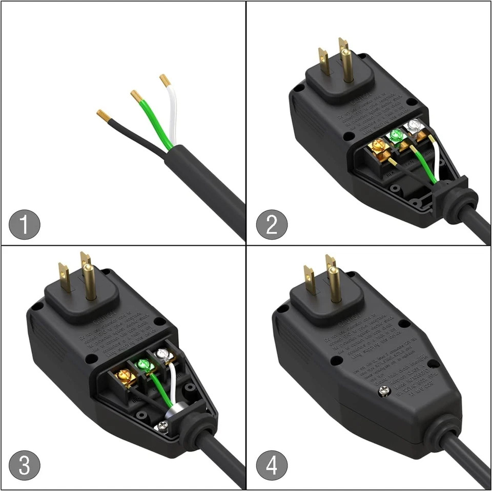 GFCI Replacement Plug Assembly Auto Reset 15 Amp 3 Prongs, 5 Years Warranty, Gro