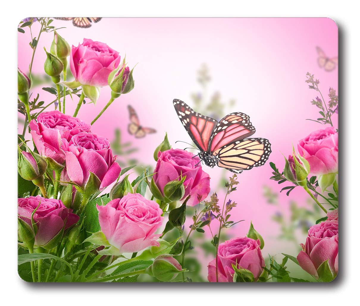 ice rabbit Mouse Pad Delicate Roses and 9.45″ x 7.87″ x 0.12″, IR-21