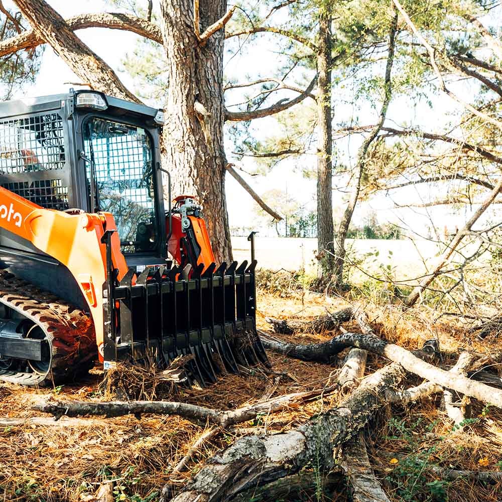 Titan Attachments Skid Steer Root Rake Attachment 84in Wide, Quick Tach