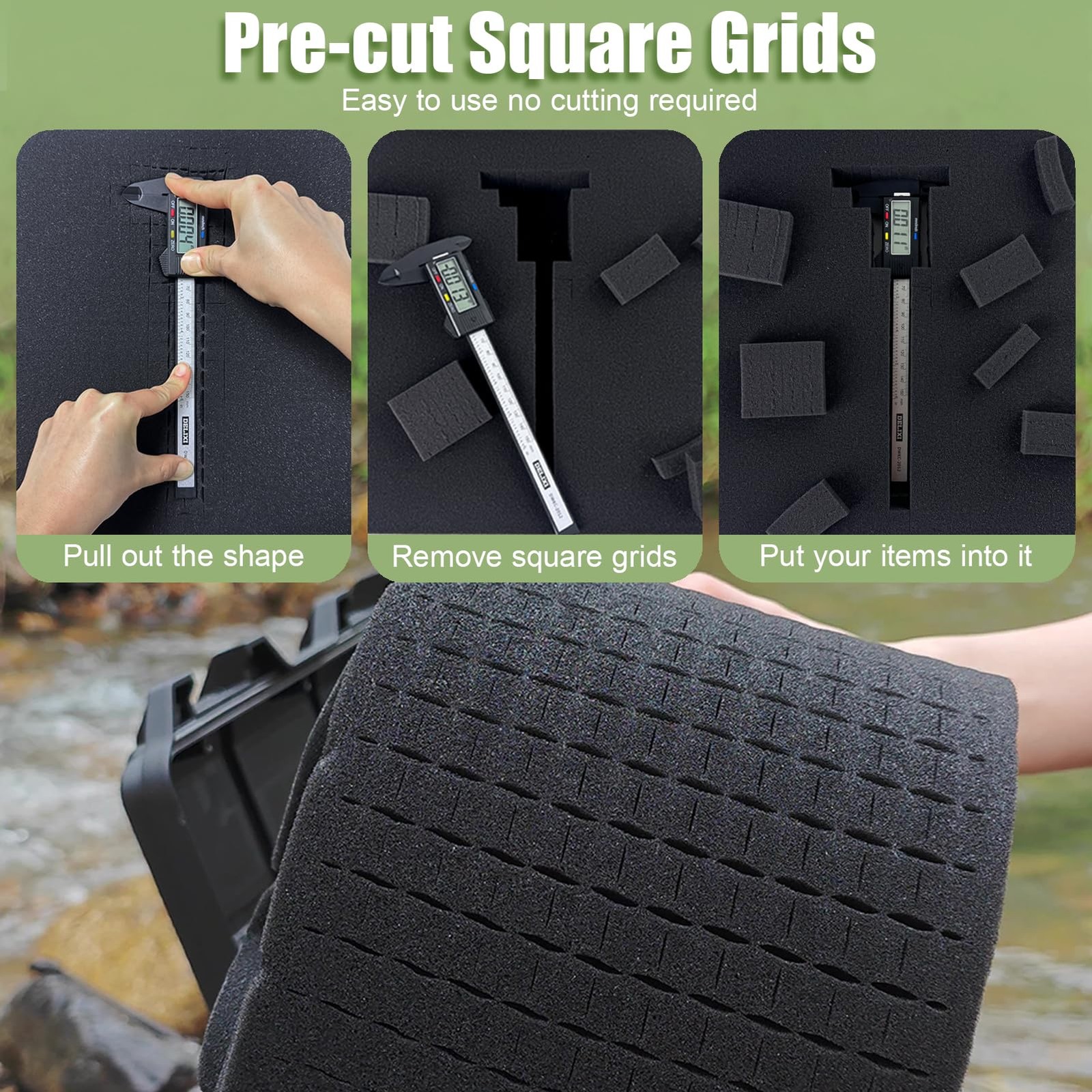 4 Pack Gun Case Foam Inserts 16x12x2 & 16x12x0.4 Inches Pick and Pluck Foam …