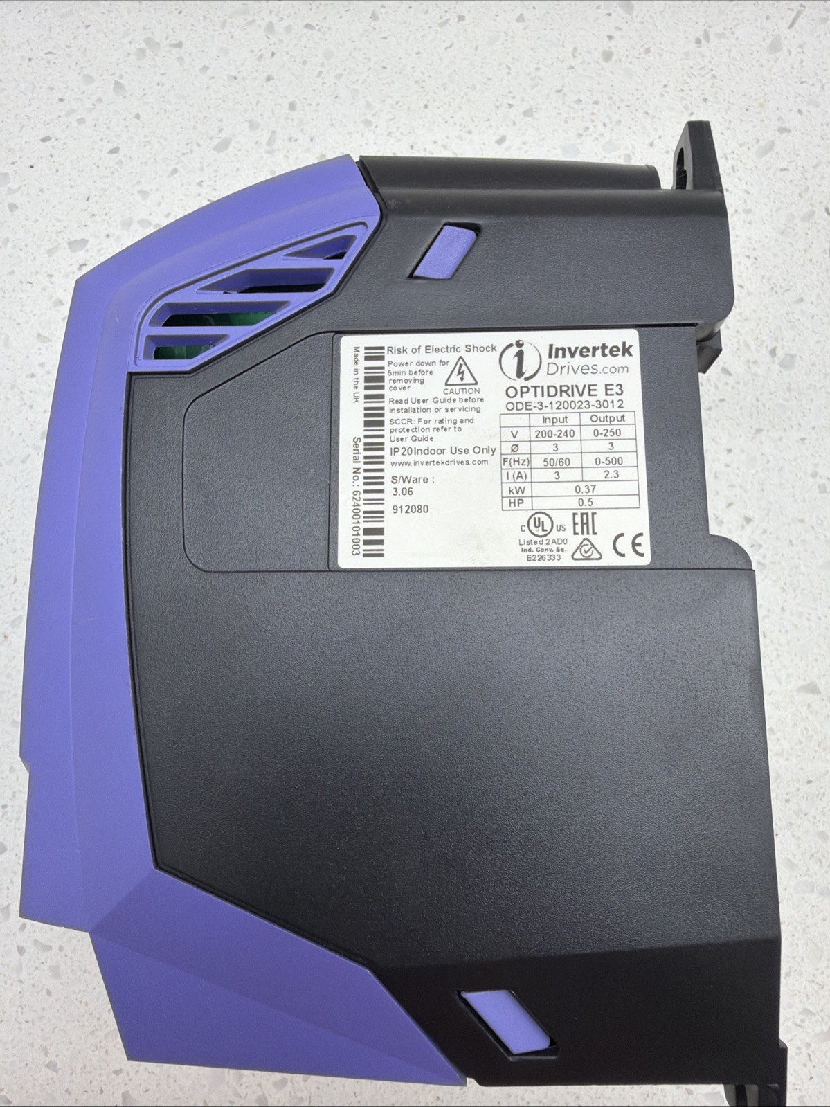 ODE-3-120043-3012 Optidrive E3 Invertek Drives No Box