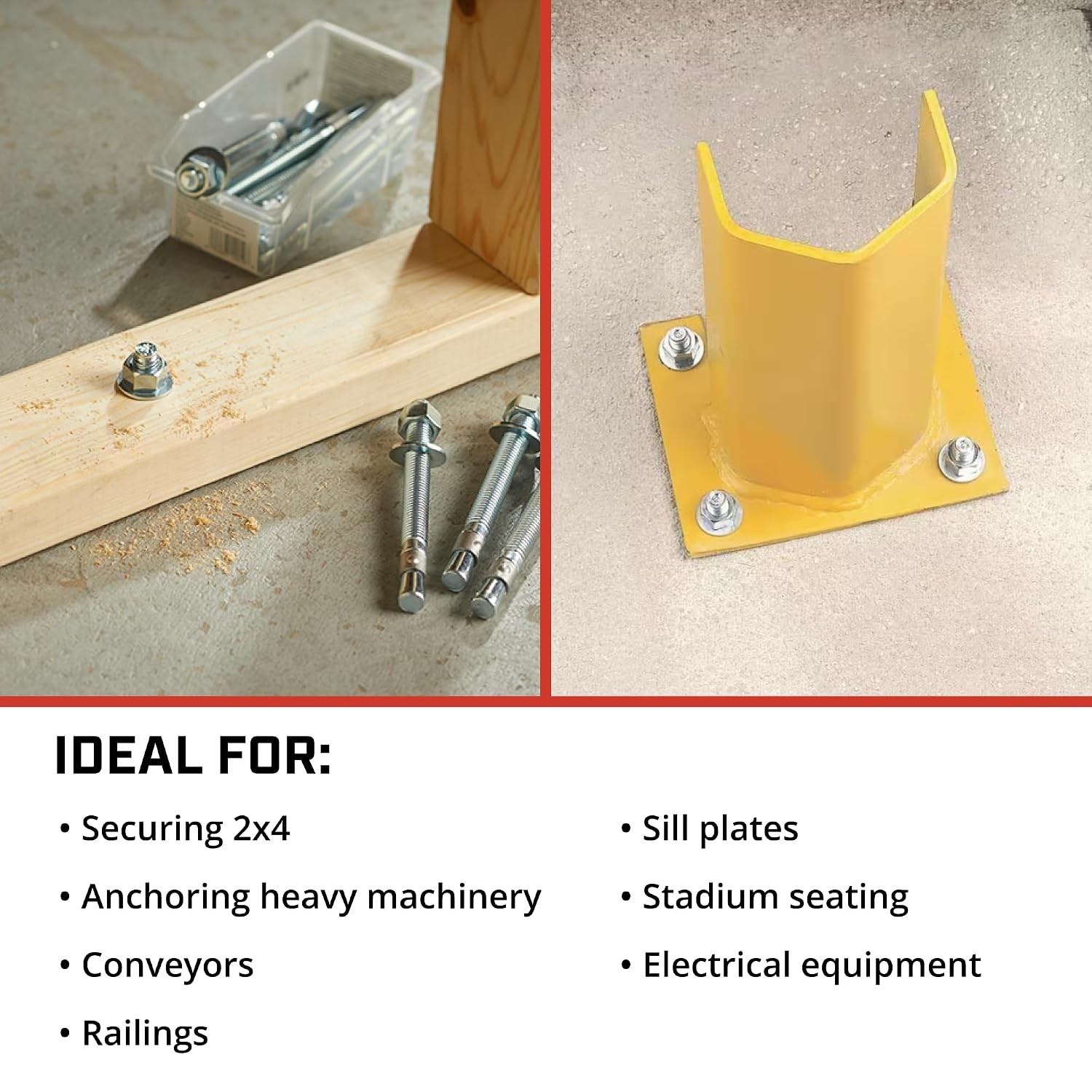 TruBolt 5 8 x 5 In Concrete Anchor 10 Pcs Stainless Steel Heavy Duty