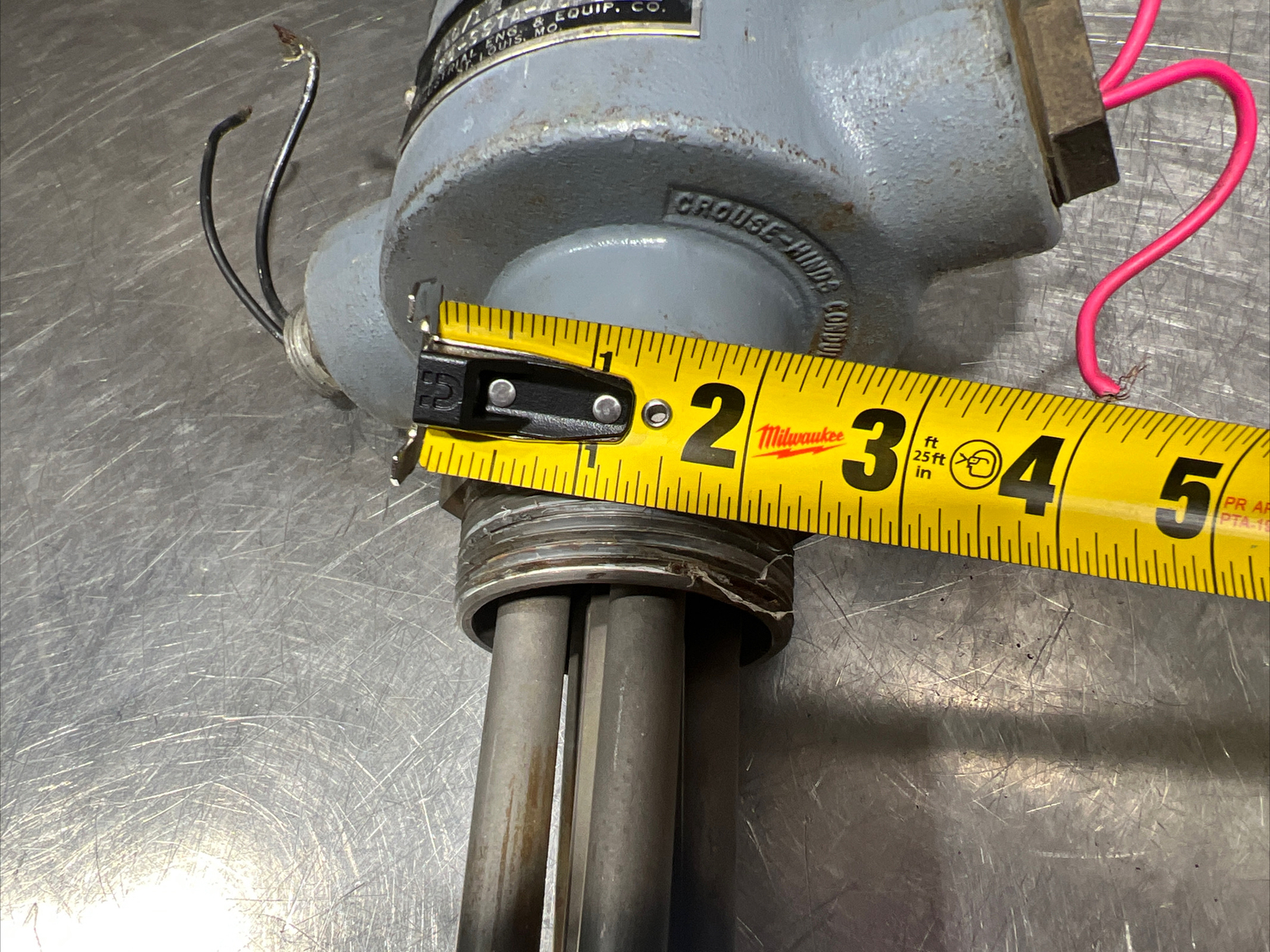 Used Surplus INDEECO Immersion heater Cat No 25-SSTA-4C-E 230V 1875 Watts 1 ph