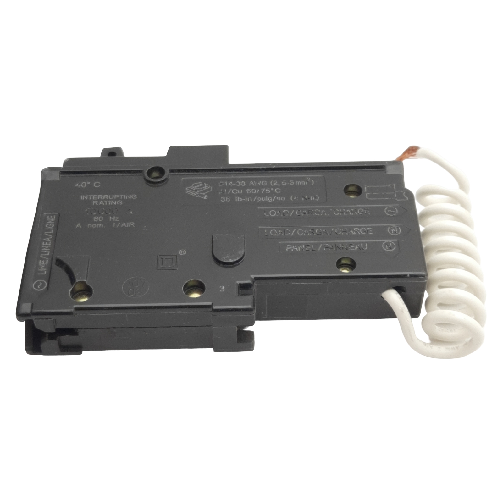 Square-D HOM115CAFI Mini Circuit Breaker, 1-Pole, 15A, 120VAC, Plug-On
