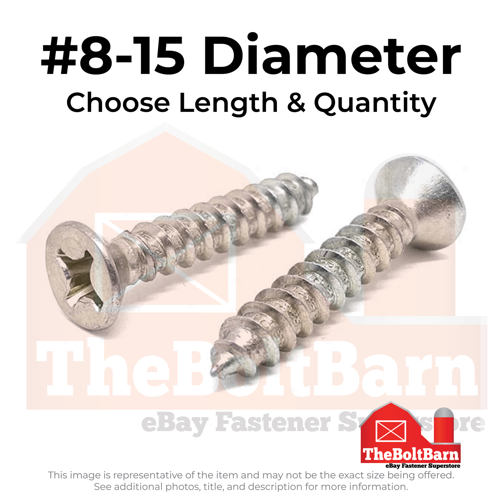#8 316 Stainless Steel Phil Flat Type A Self Tapping Screws (Pick Length&Qty)