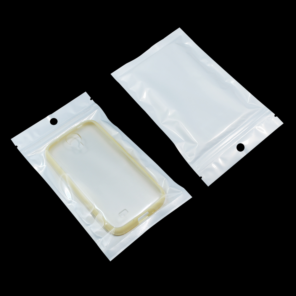 White Clear for Zip Hang Hole Plastic Lock Bags Package Pouch Reclosable Jewelry