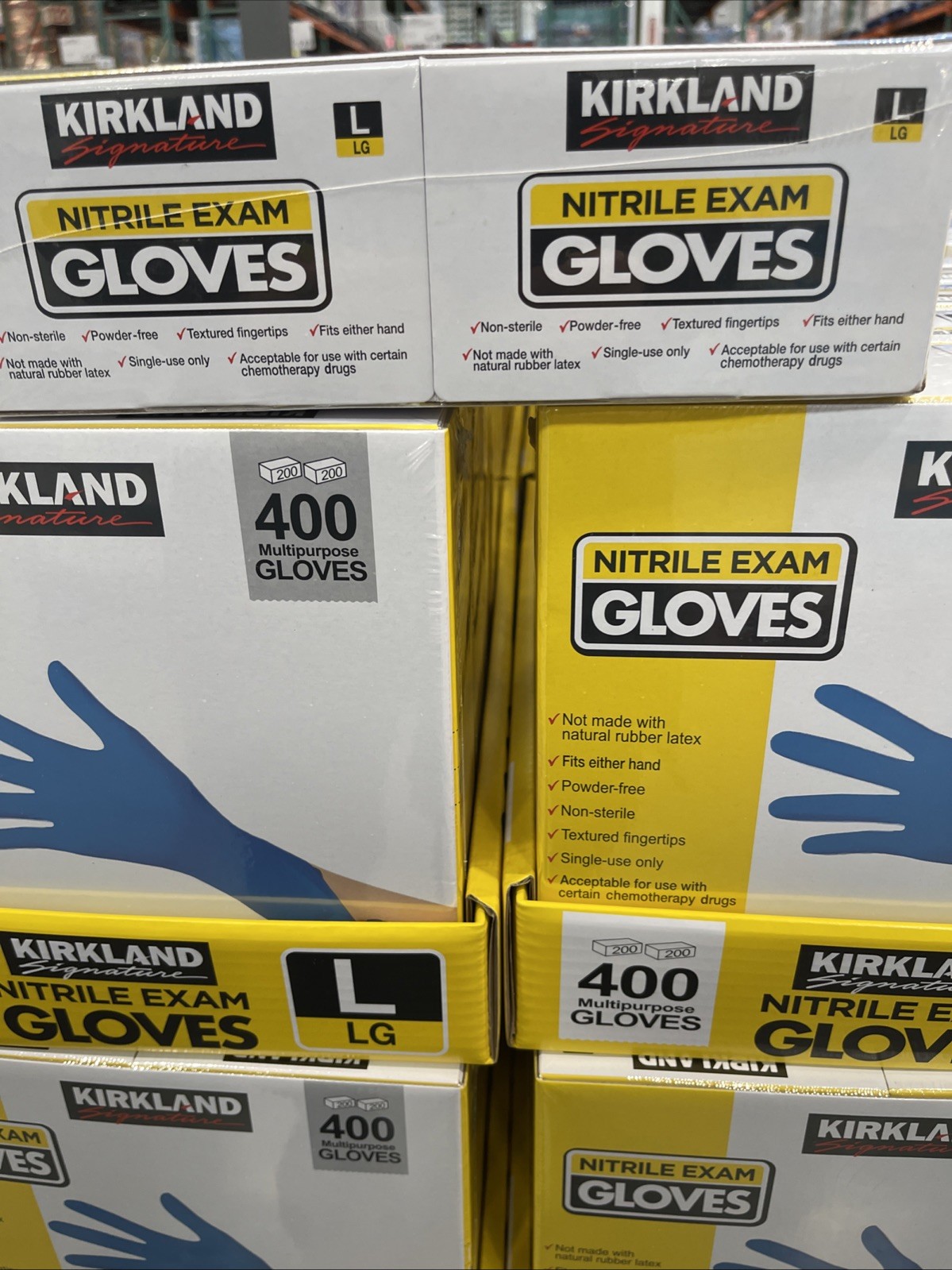 Kirkland Signature Nitrile Exam Gloves – Large Size (400 Pieces) (467130)