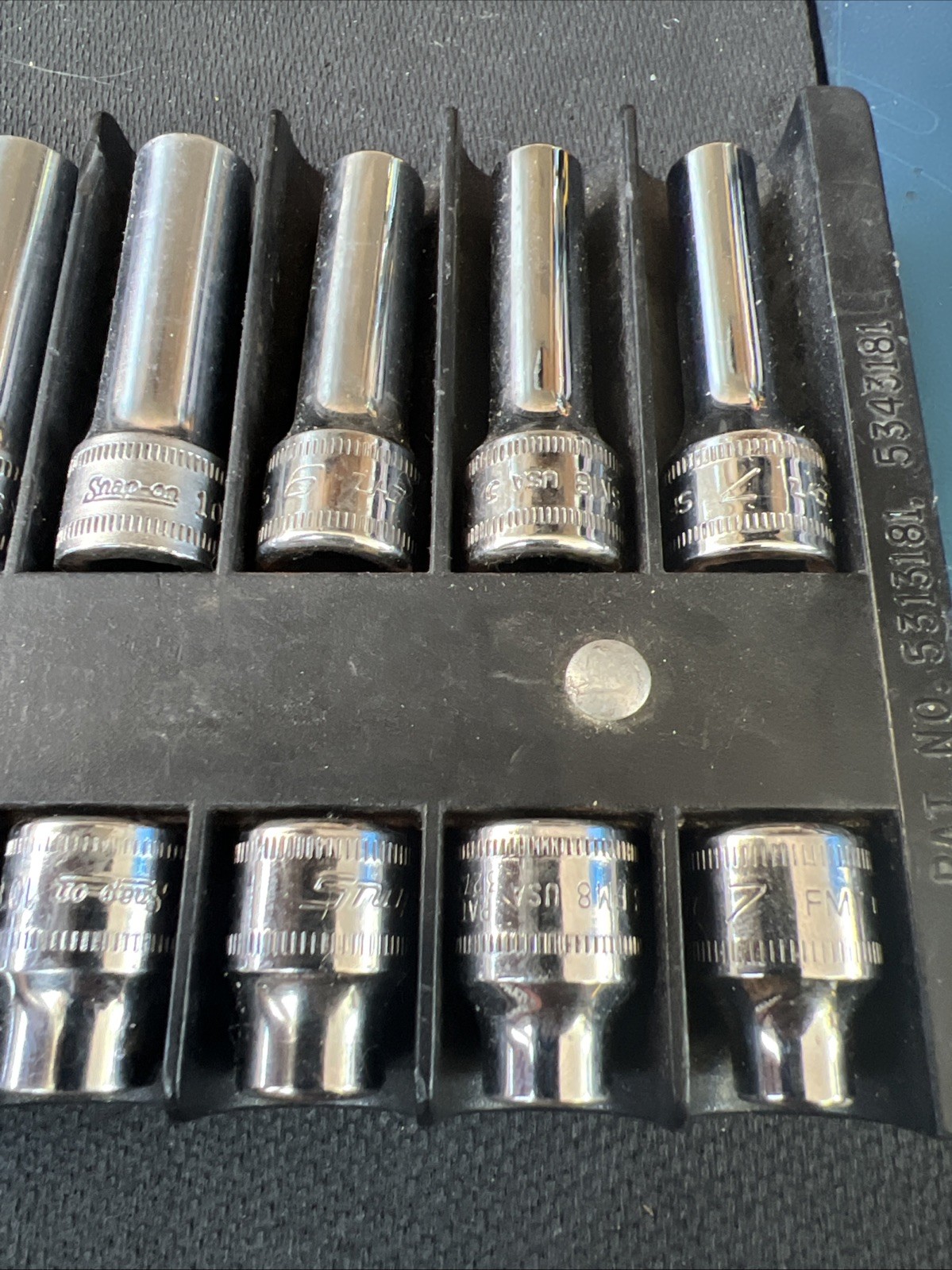 Snap On 28 pc 3/8″ Drive 6/12 Point Metric Deep Standard Socket Set Mag Tray🔥