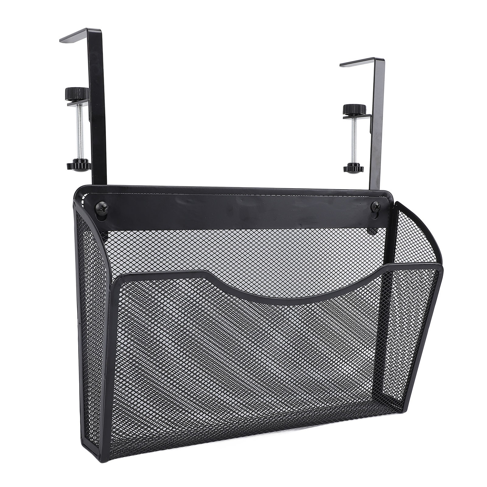 Adjustable Desk Side Storage Organizer Carbon Steel & PP For Office (Black)