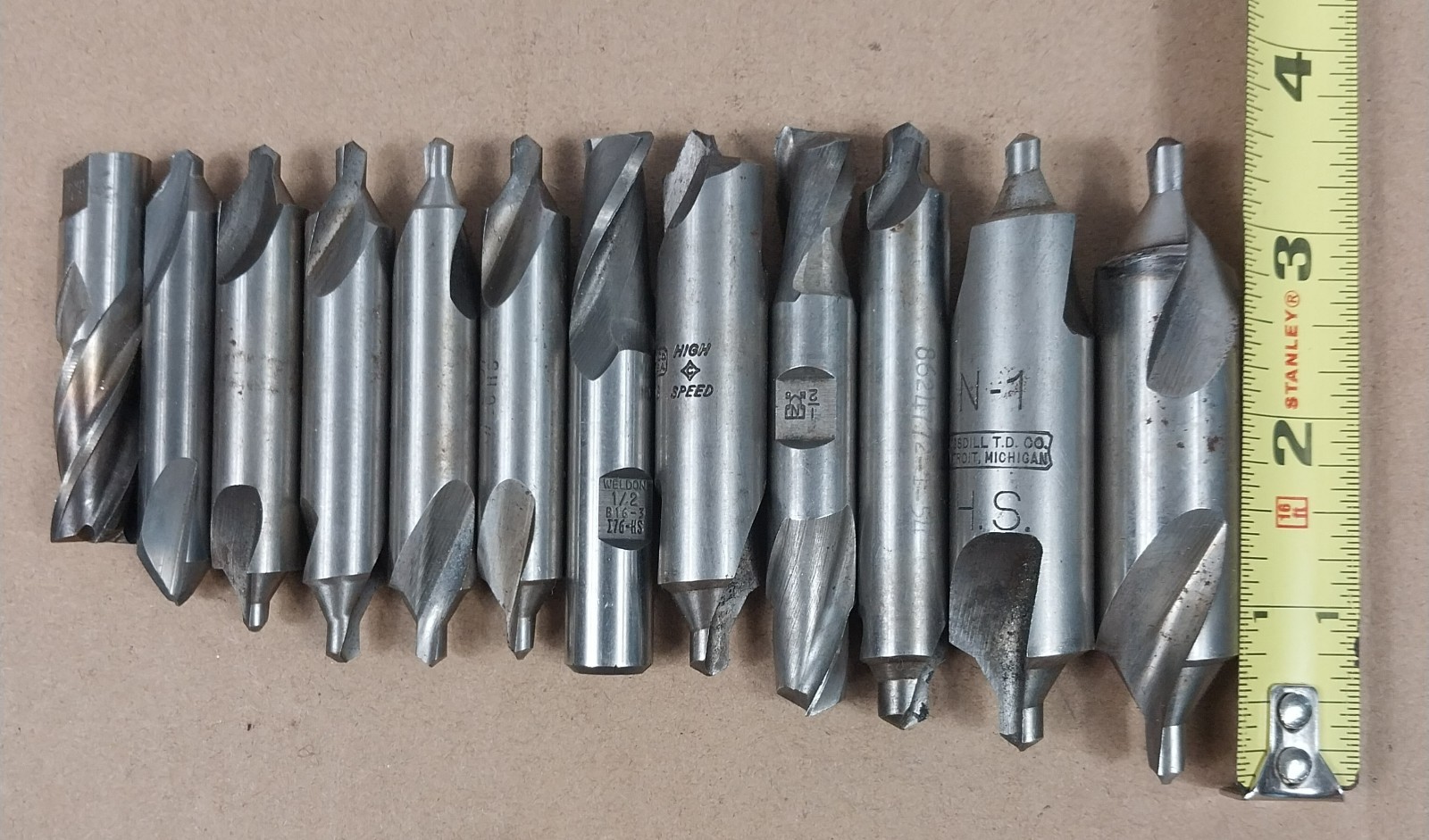 Machinist Tool Lot HSS End Mills Countersinks Center Drills Mixed Lot of 28