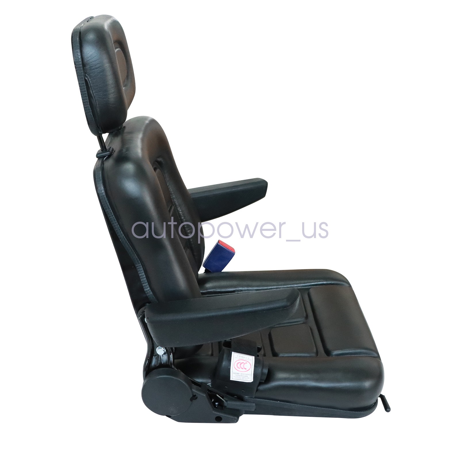 Universal Forklift Tractor Excavator Seat With Headrest & Safety Belt & Armrest