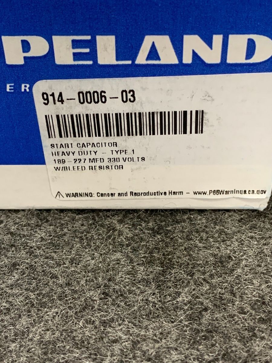 COPELAND 914-0006-03 Start Capacitor 189-227 MFD 330 Volts