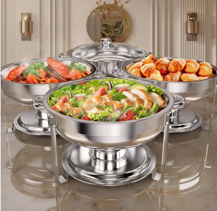 Calentador buffet 6QT acero inoxidable, set 4 piezas para eventos, reuniones, ba