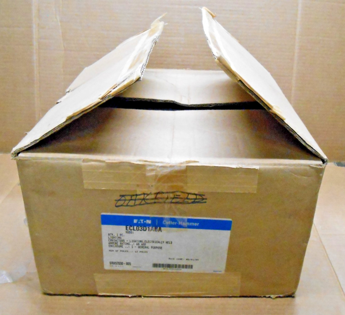 EATON ECL03D1ABA LIGHTING CONTACTOR 60 AMP 12 POLE ELECTRICALLY HELD 120V COIL