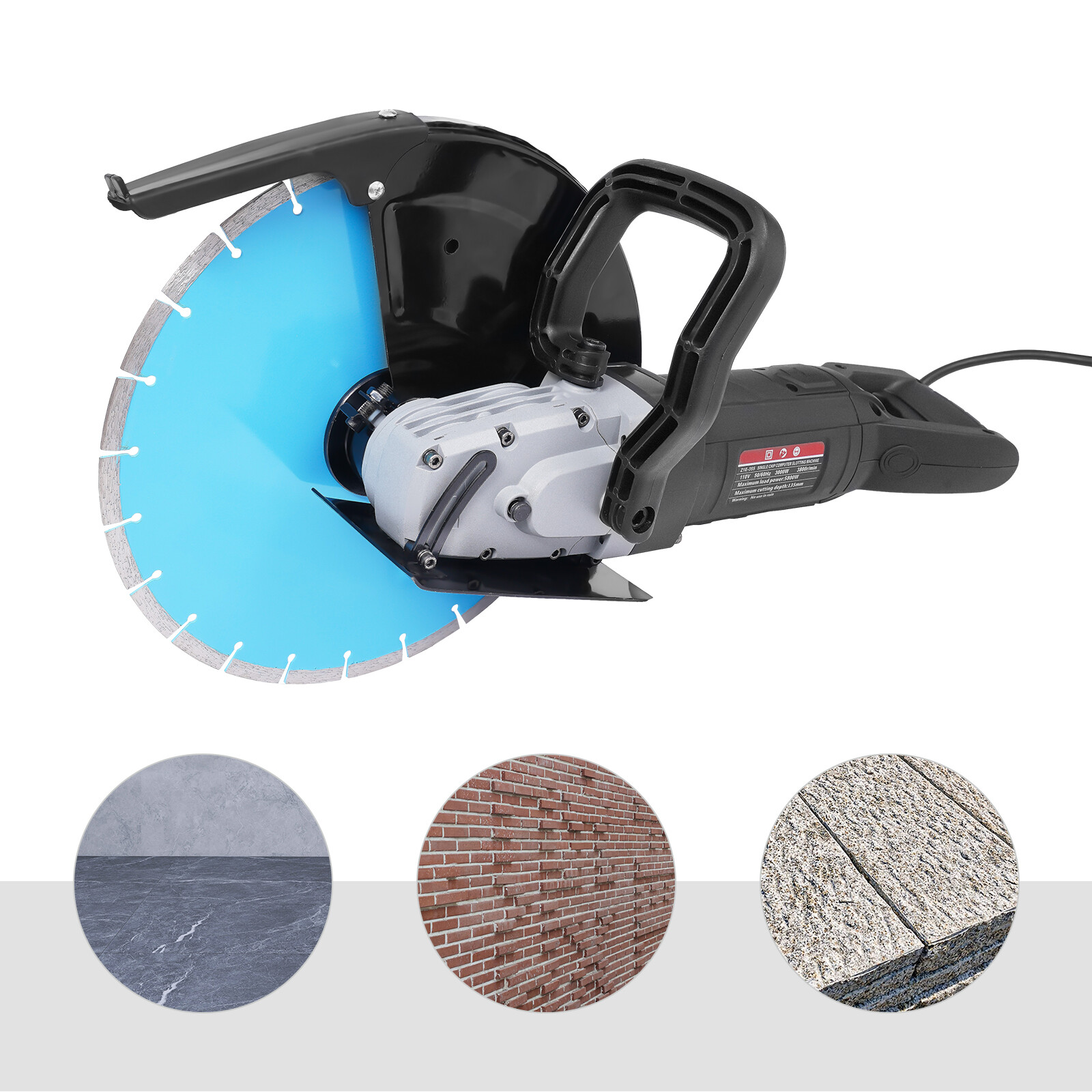 14» Electric Concrete Saw Z1E-355 Cut Off Saw with Water Pump and Blade