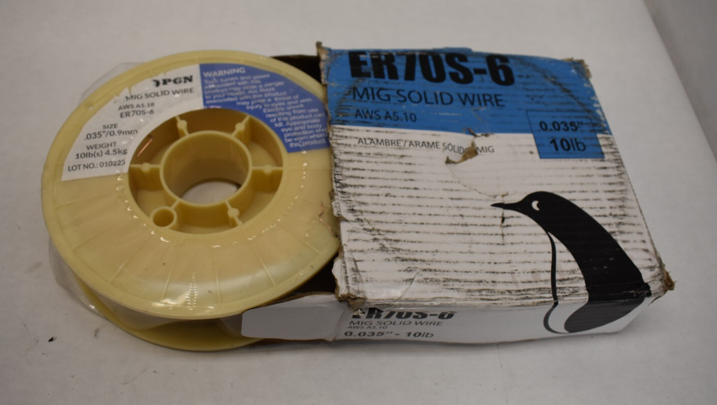 PGN Solid MIG Welding Wire ER70S-6 .035″ x 10lb Spool Mild Steel AWS A5.10