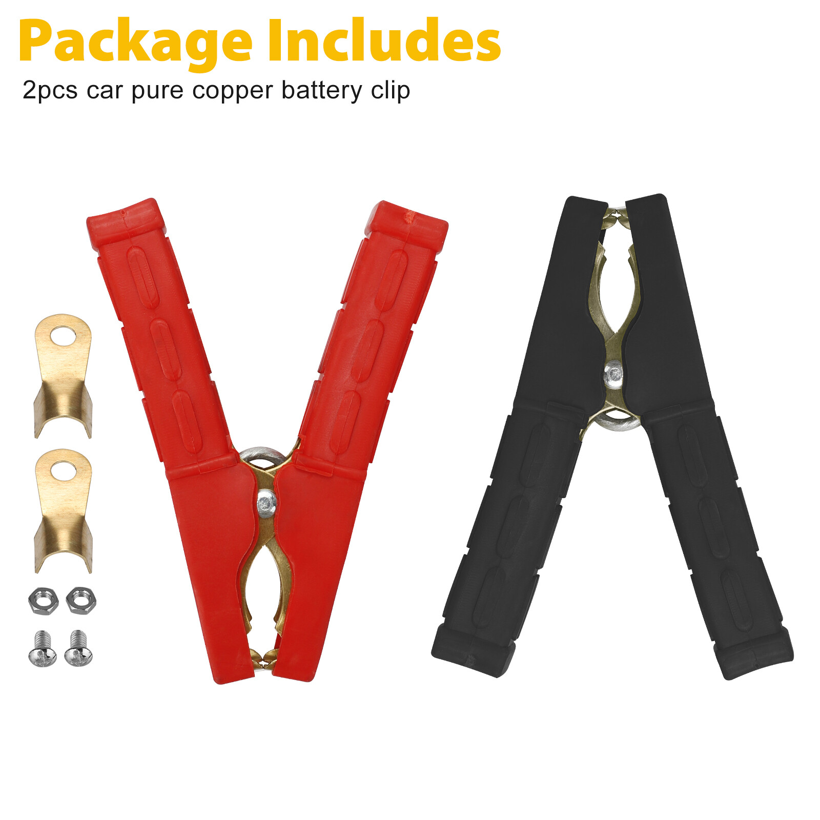 2PCS Car Cable Alligator Clips Crocodile Clip Battery Test Charger Clamps 500A