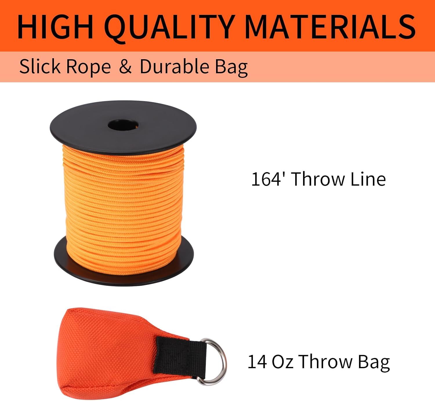 Arborist Throw Line Kit, Arborist Throw Weight and Line Kit, 164’ Ultra Slick…