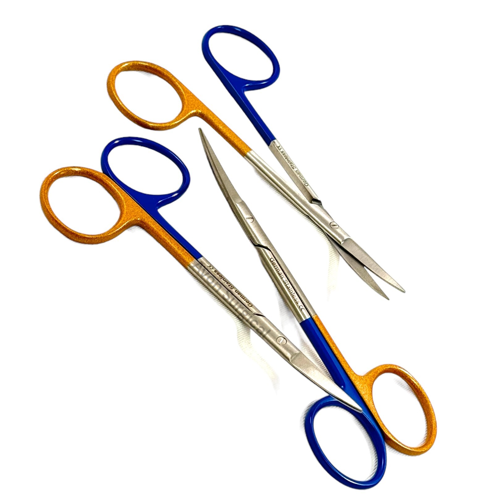 3PC SET SUPERCUT HIGH GRADE IRIS SCISSORS 4.5″ CURVED DENTAL SURGICAL INSTRUMENT