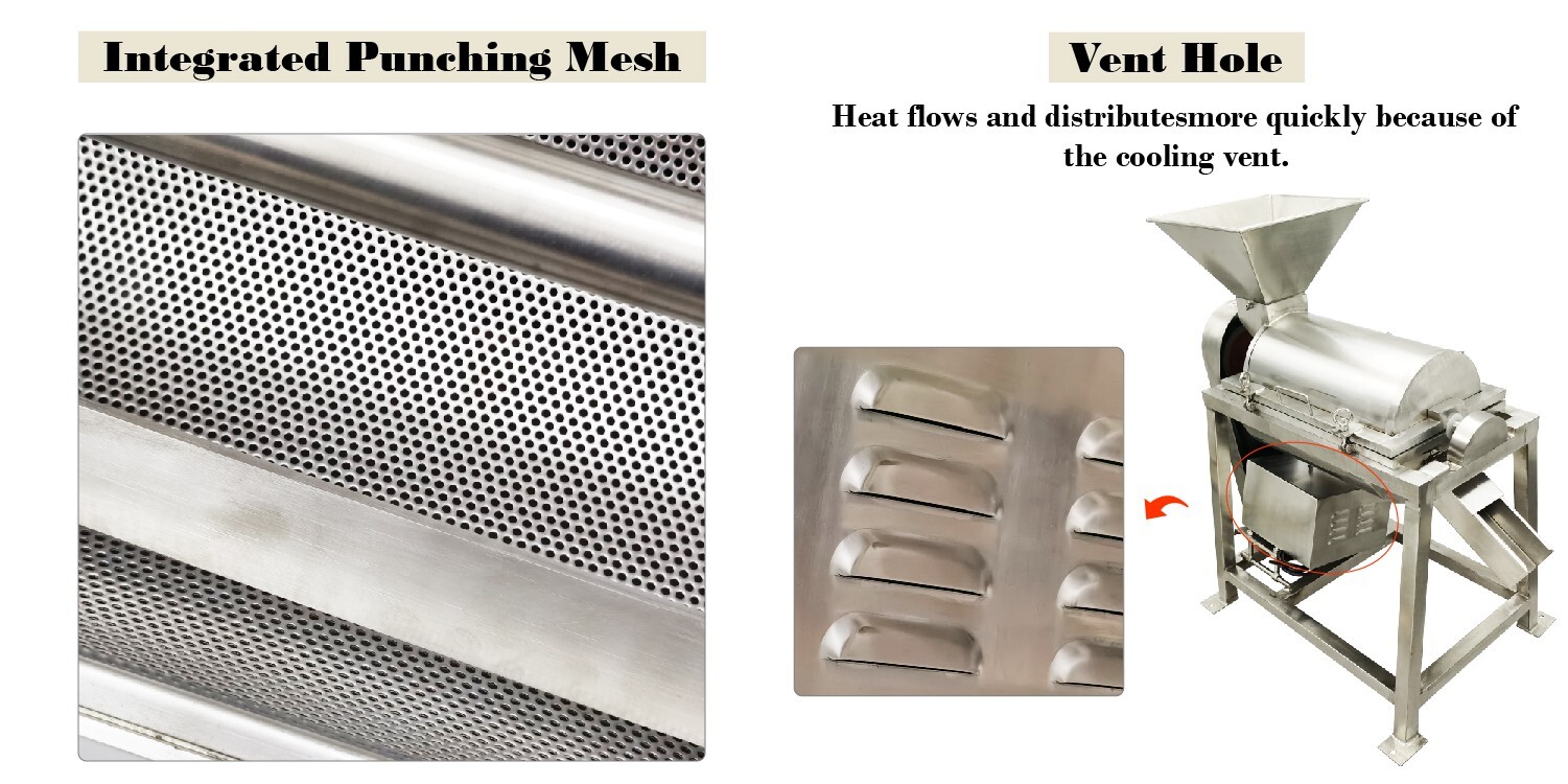 220V 3PH Auto Spiral Fruit and Vegetable Crushing and Beater 0.5T/H Sieve 0.12″