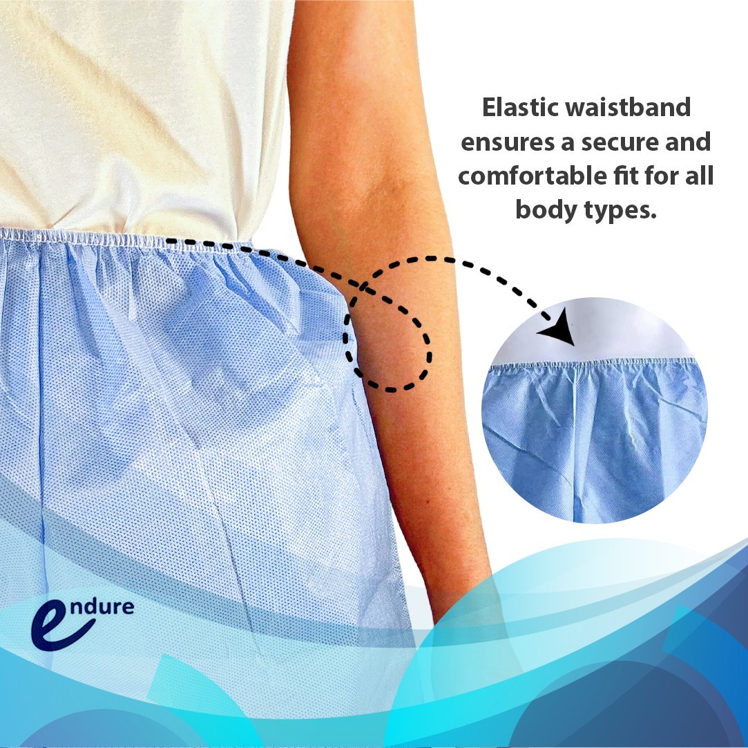 Endure Ind Medical Exam Shorts – Case of 100 Pcs, Disposable, Latex-Free