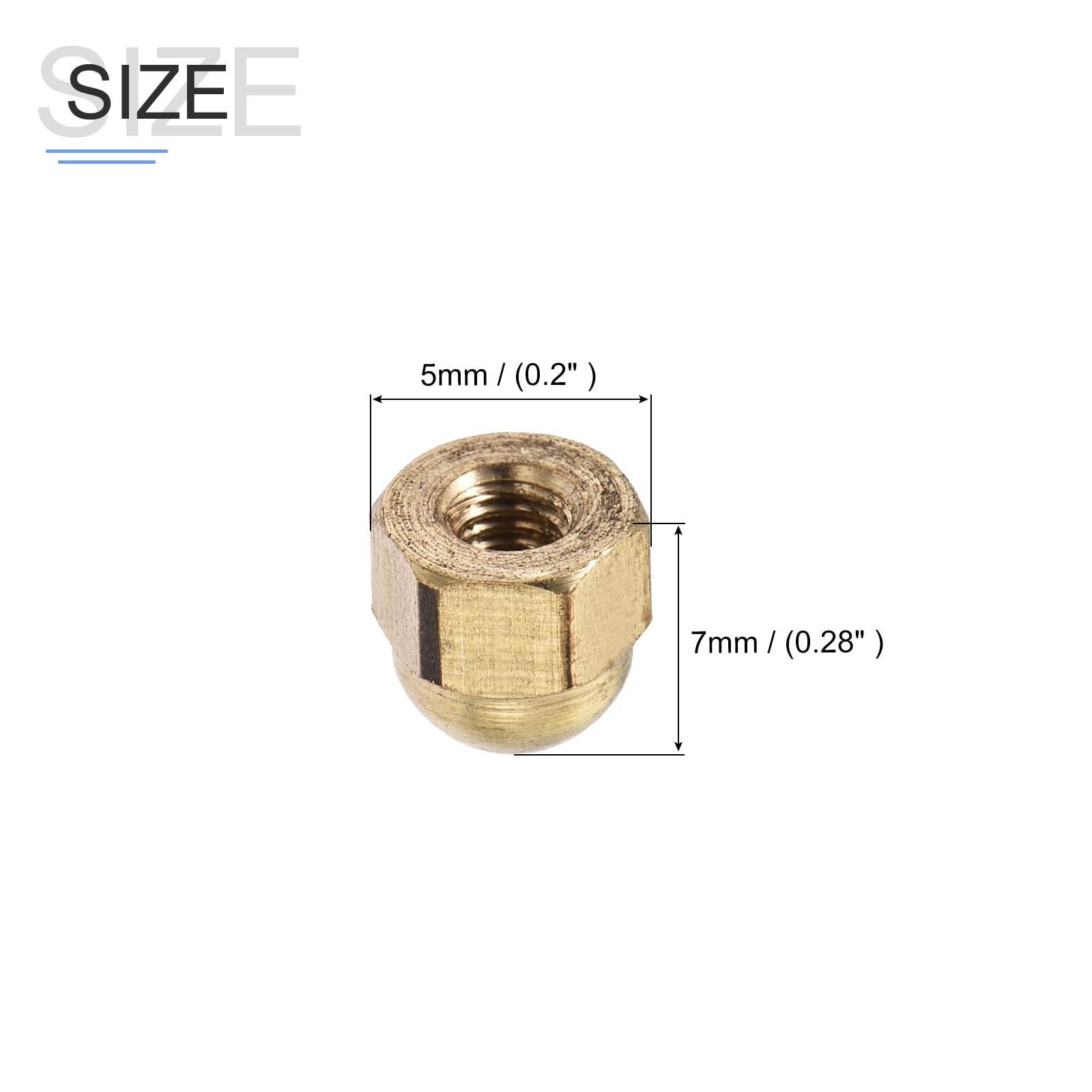 METALLIXITY Acorn Cap NutsM3x0.5mm 20Pcs, Brass Acorn Dome Cap Head Hex Nuts …