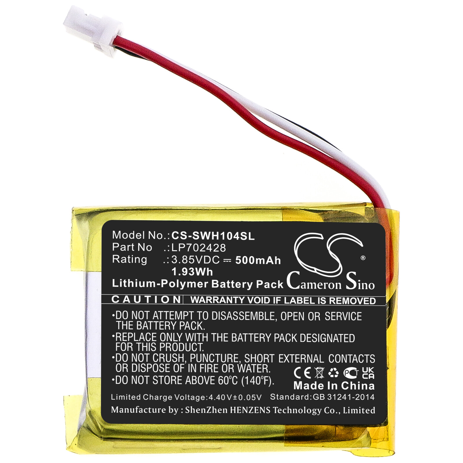 Battery for WF-1000XM4 Charging Case P/N: LP702428 500mAh / 1.93Wh Li-Polymer