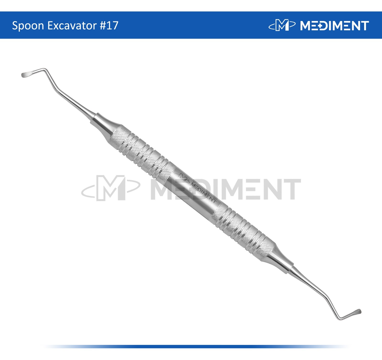 DENTAL PERIODONTAL INSTRUMENT SPOON EXCAVATOR # 17 8MM HOLLOW GRIP STAINLESS