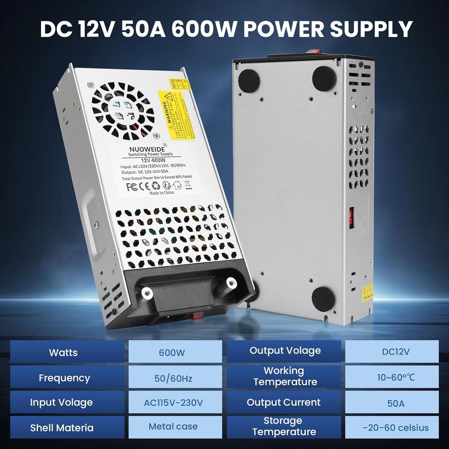 «New Version 110V AC to 12V DC Converter Power Supply, AC to DC Converter 12V 50