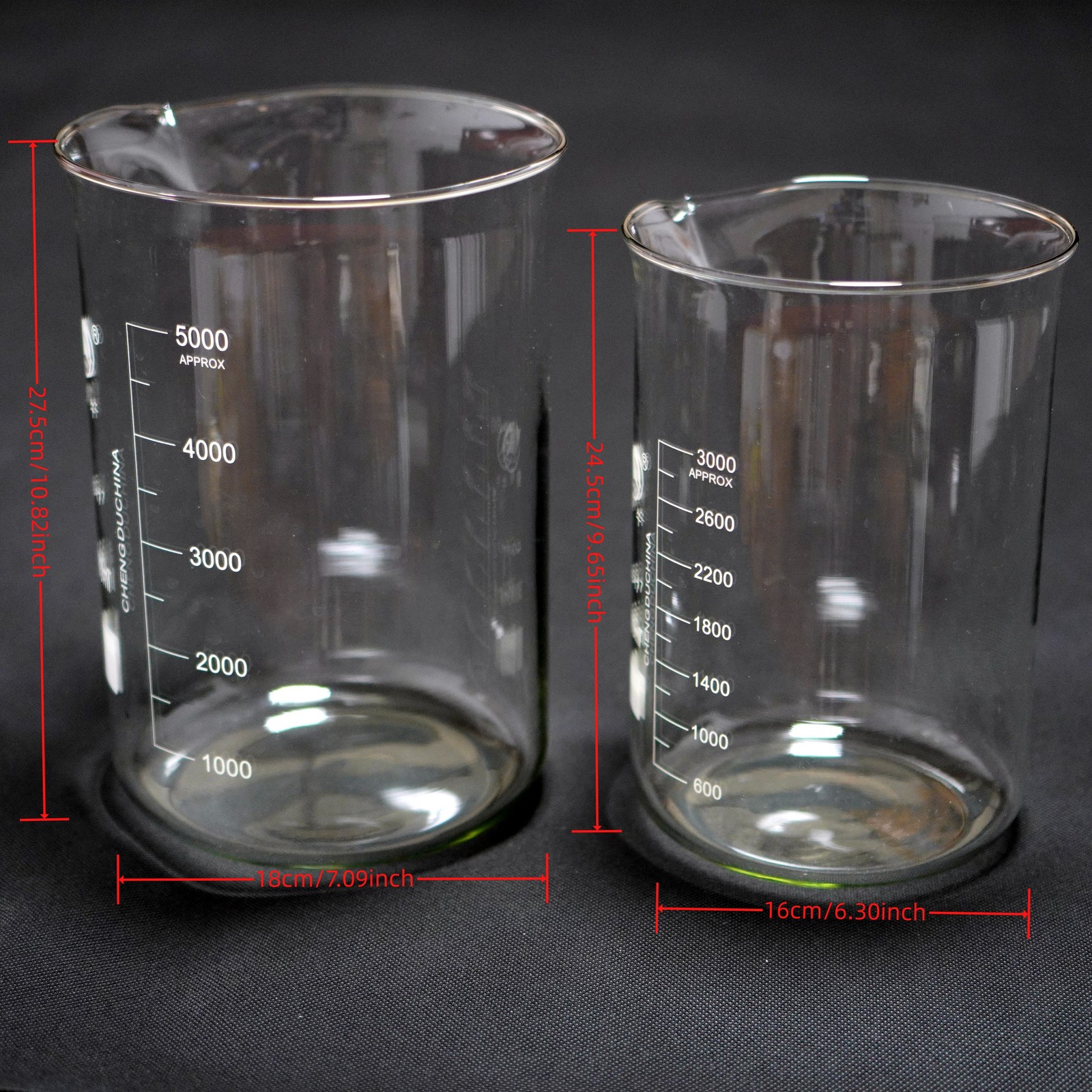 5000 ml 3000 ml lab glass beaker heavy wall borosilicate glass laboratory glass