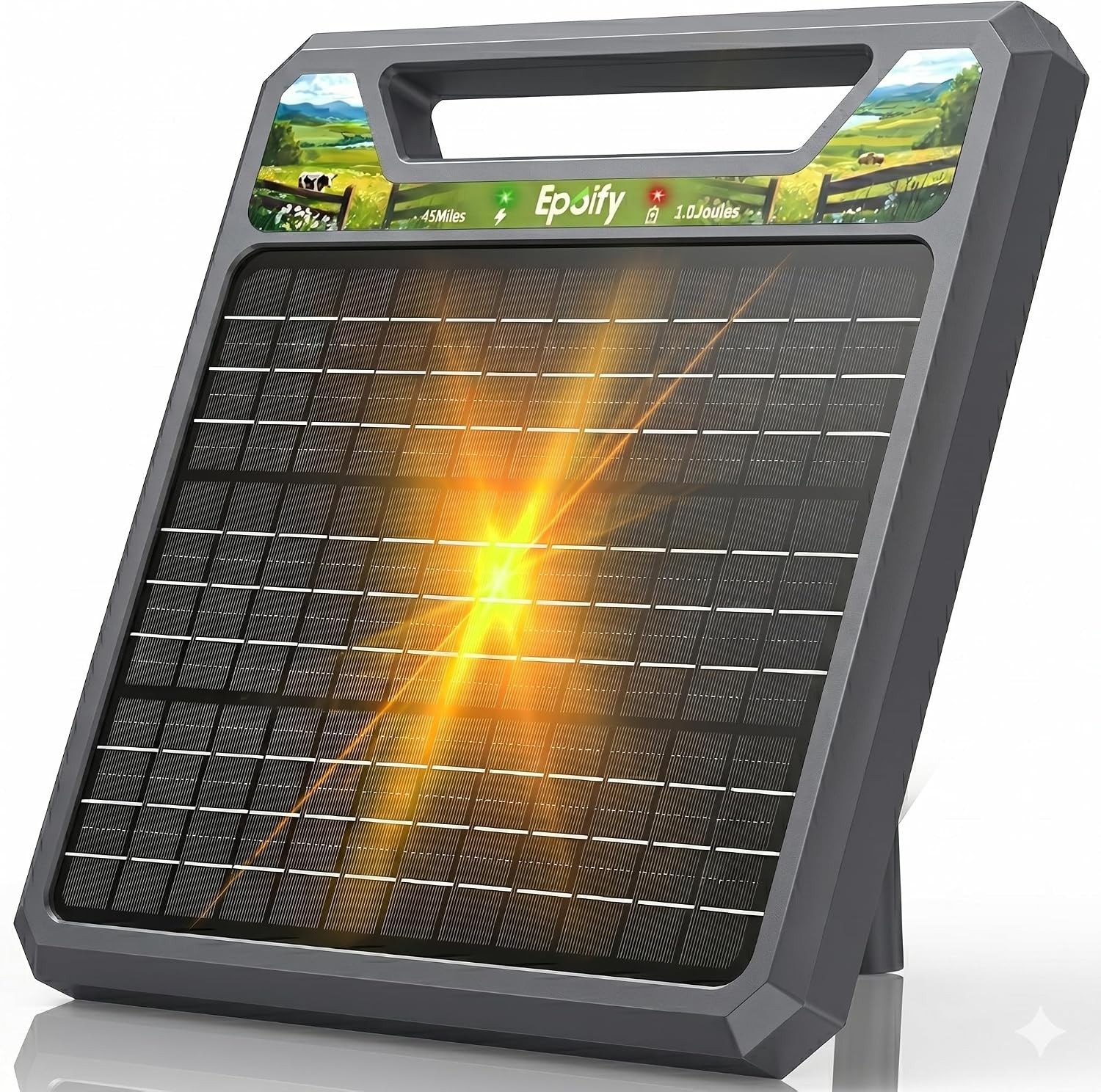 45-Mile Solar Electric Fence Charger 1.0J 12KV High-Power Solar Fence Charger