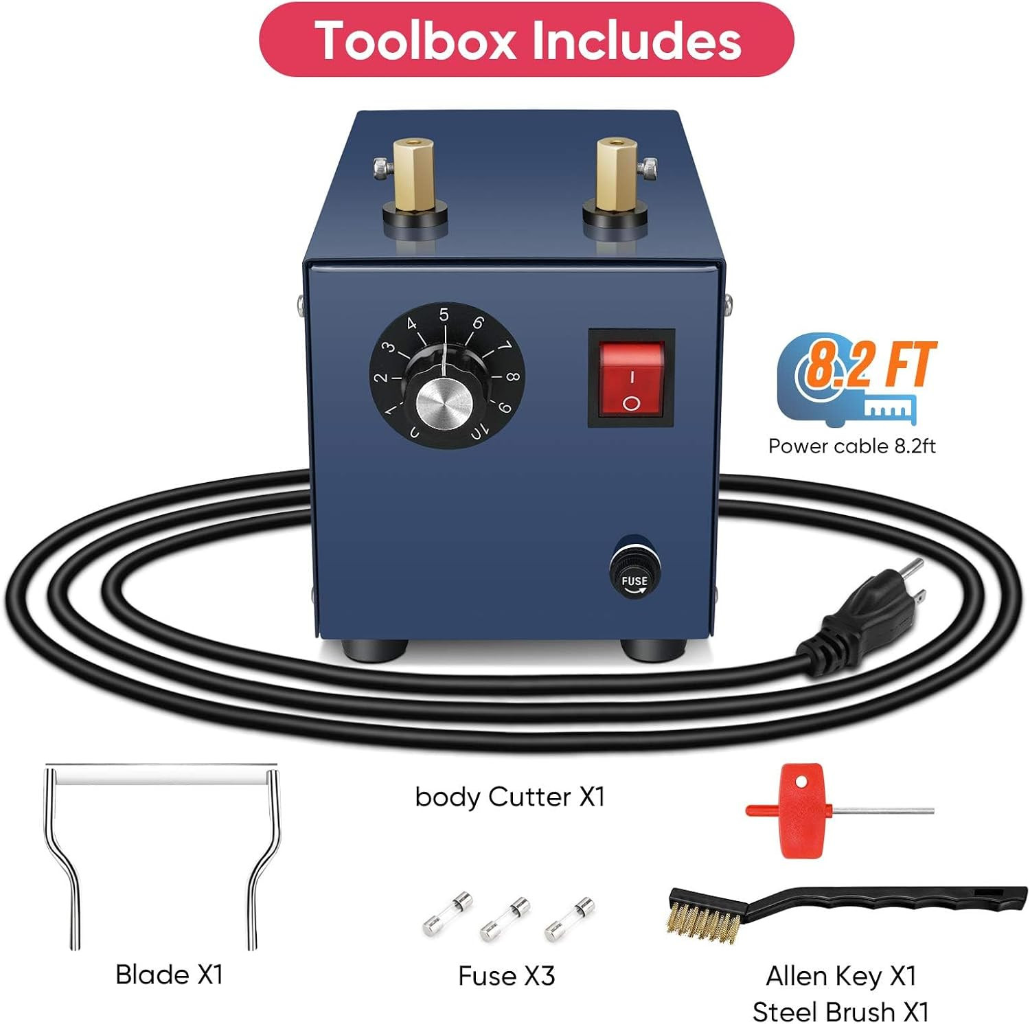 ROMECH 160W Adjustable Electric Rope Cutter, Hot Knife Thermal Blade, Bench Moun