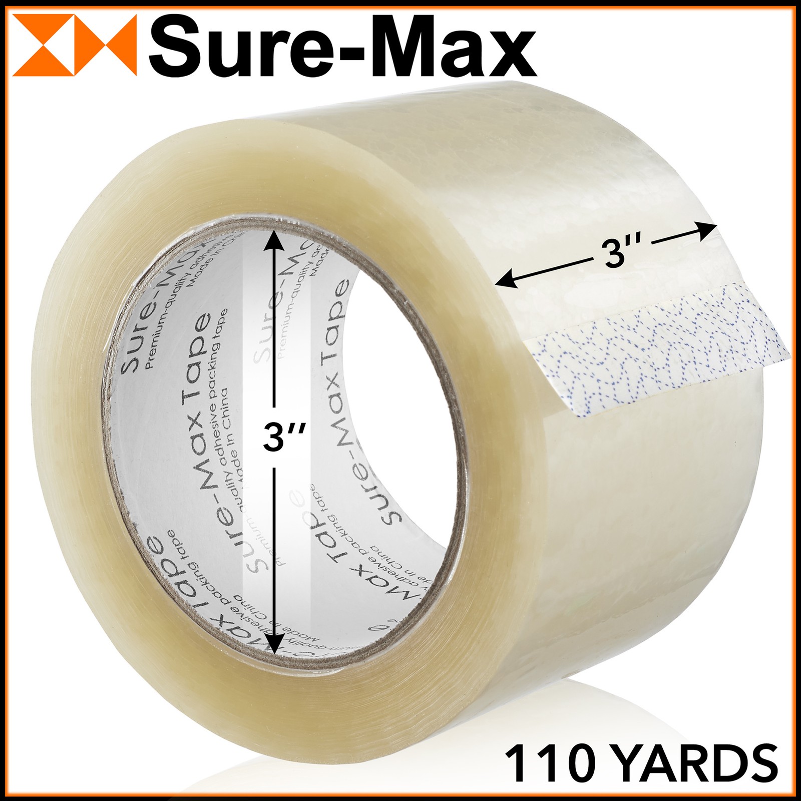 12 Rolls 3″ Extra-Wide Clear Shipping Packing Moving Tape 110 yard/330′ ea -2mil