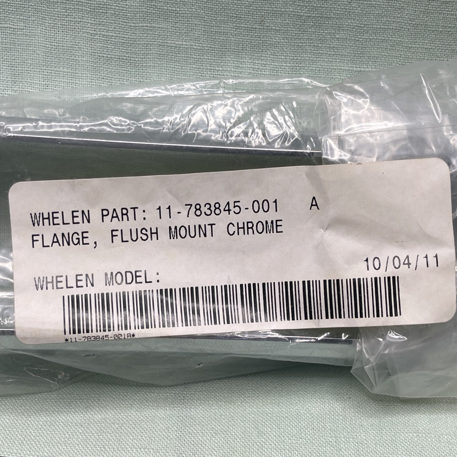Whelen 11-783845-001 Flush Mount Chrome Flange Bezel Kit NOS