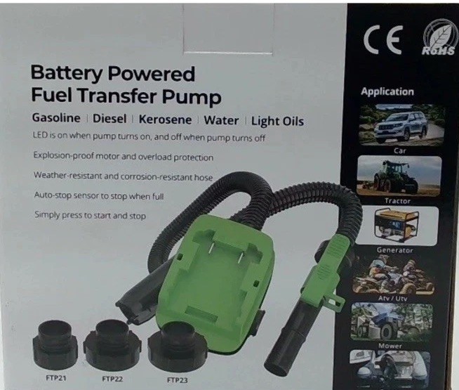 SoakSea DC 12V 60W Fuel Transfer Pump – Green