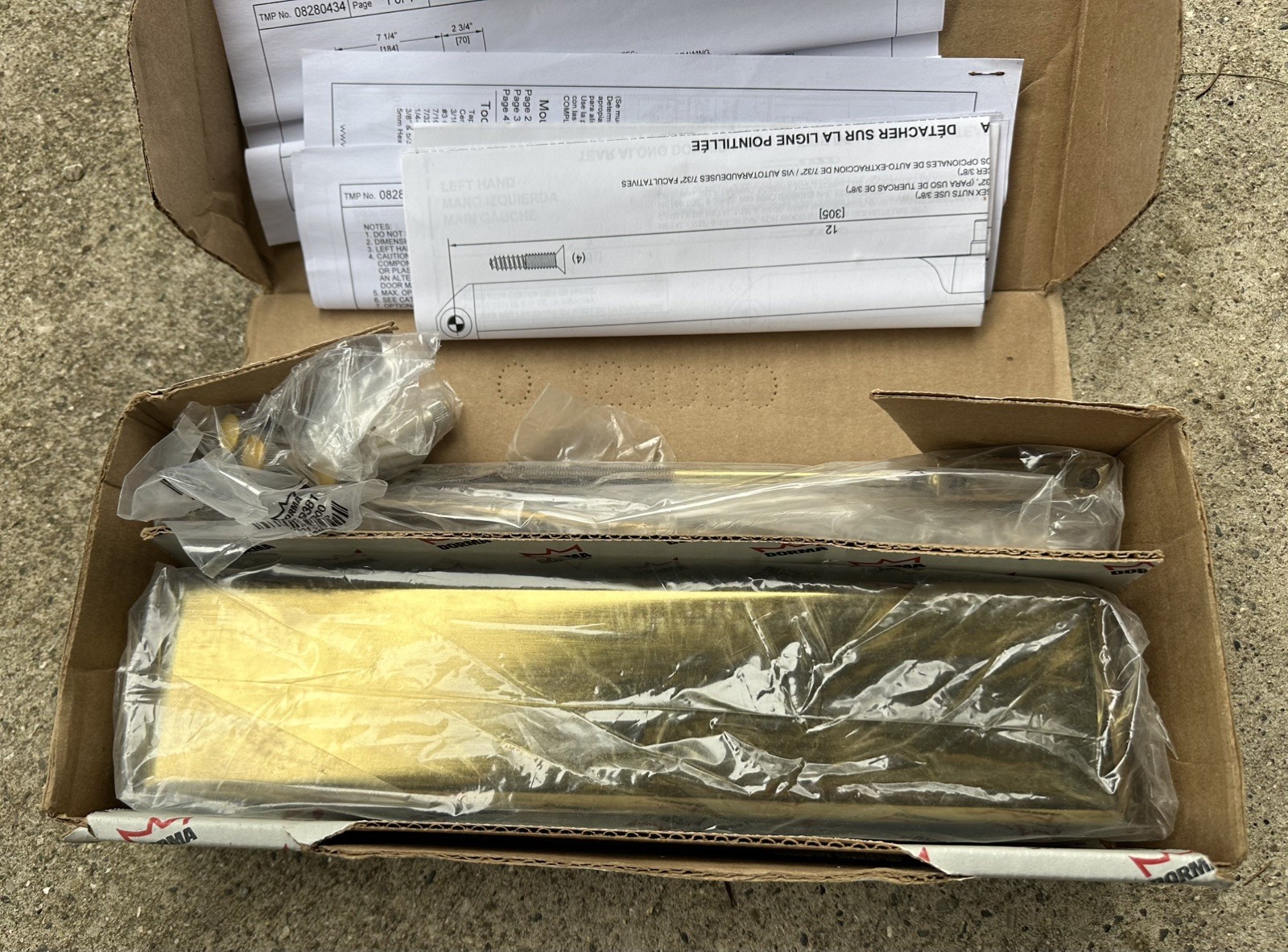 NEW DORMA 8616-ARP-FMC-605 DOOR CLOSER, METAL COVER POLISHED BRASS ADA COMPLIANT