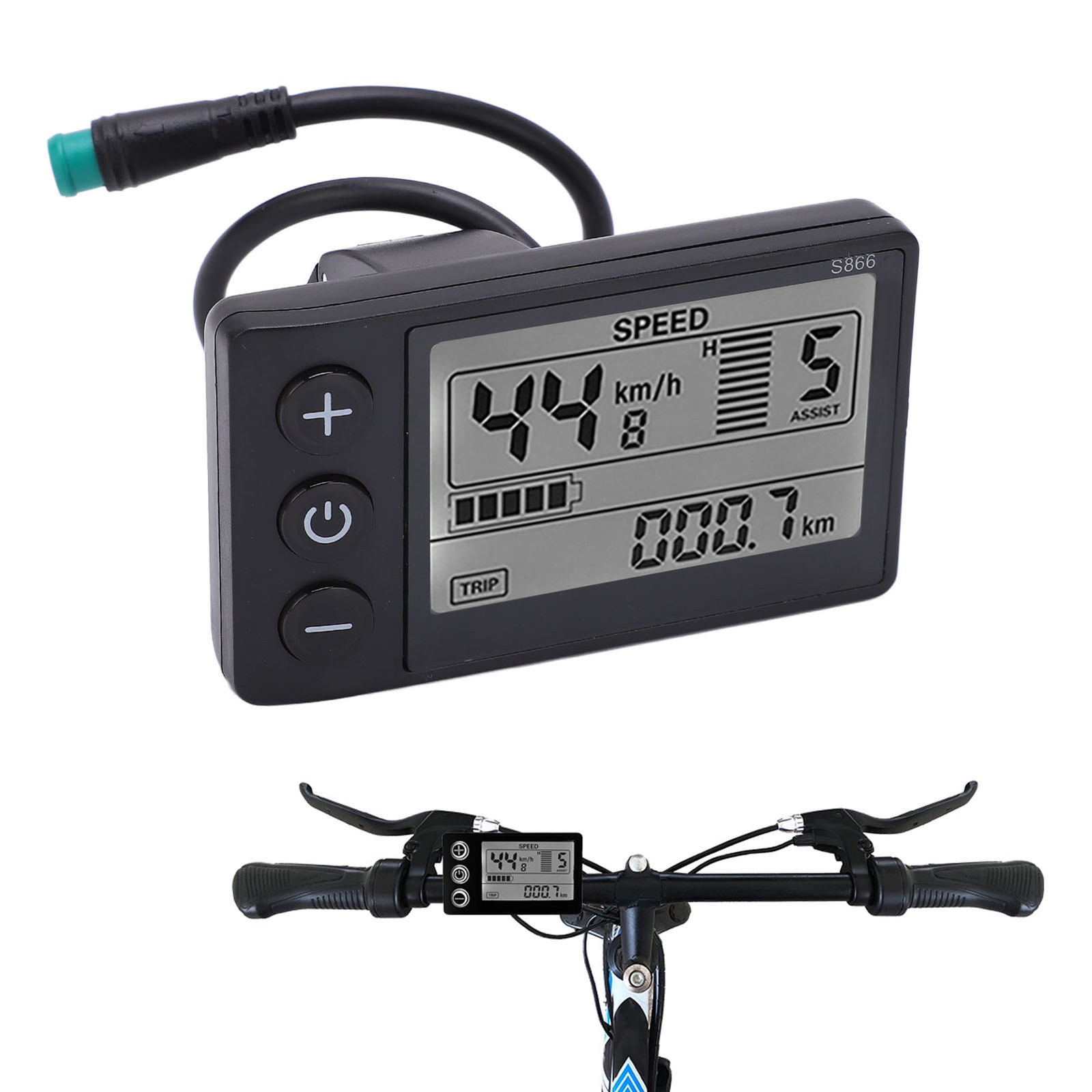 Electric Cycle S866 LCD Display Meter 24V 36V 48V Control Panel With Water XSKK