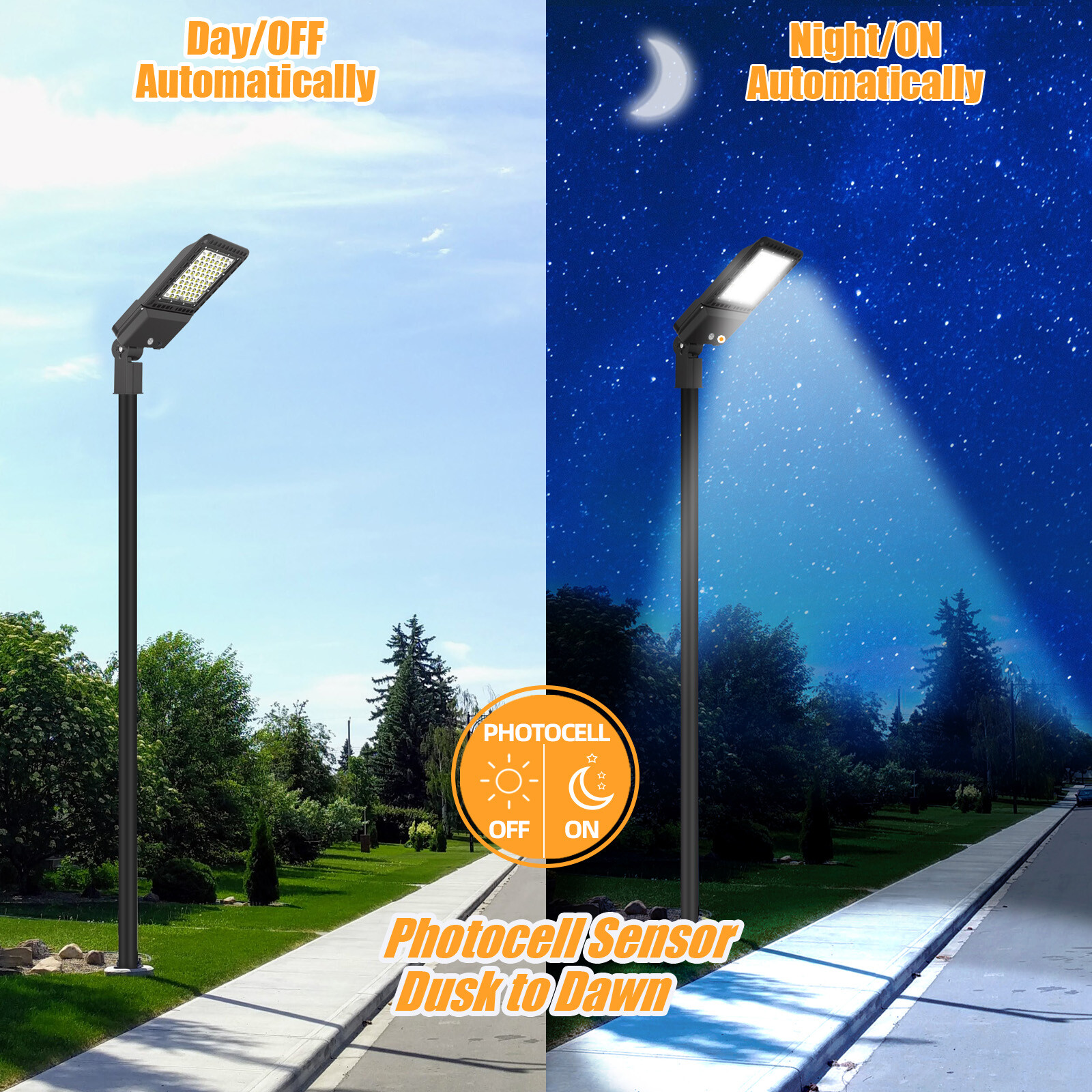 300W LED Parking Lot Lights Adjustable Slip Fit Outdoor Commercial Stadium Light