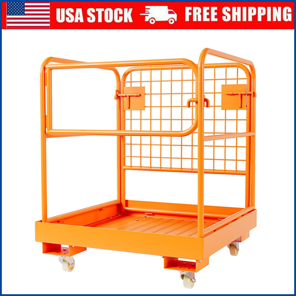 Forklift Safety Cage 36″x36″ Man Basket with Guardrail 1200 lbs for 1-3 People
