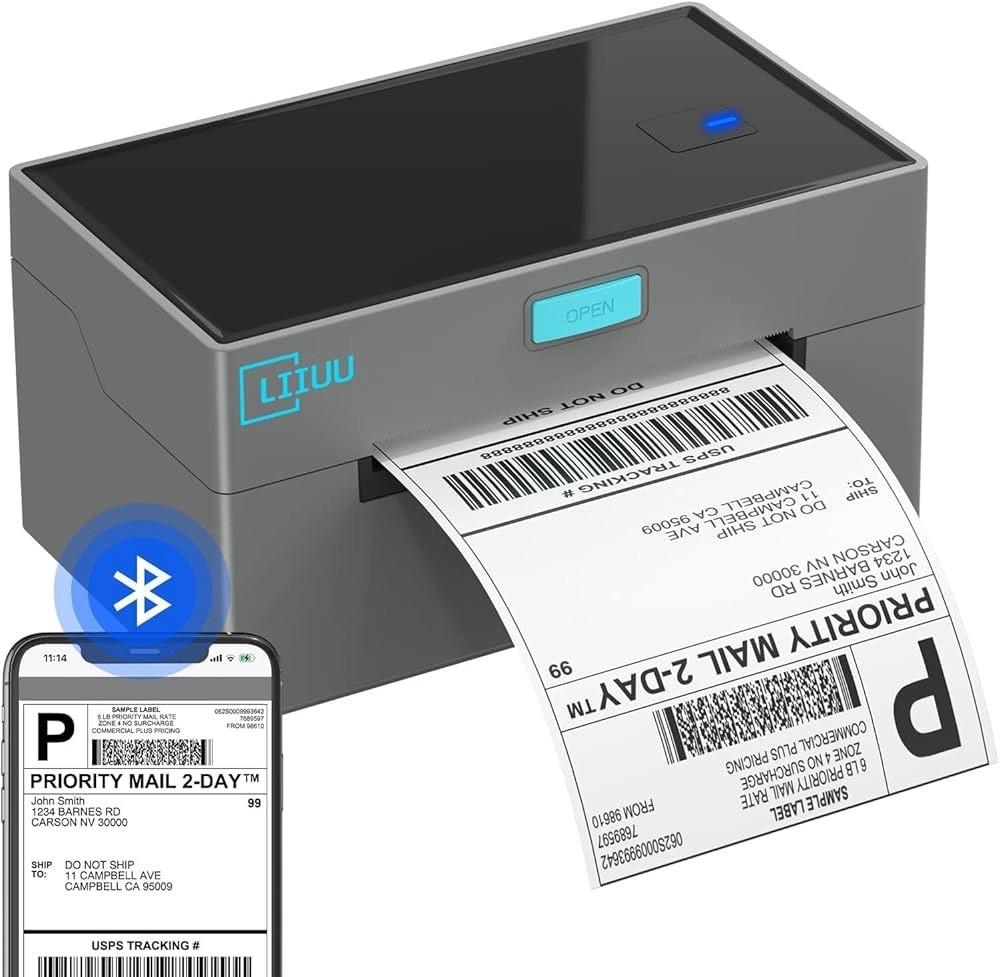Bluetooth Thermal Shipping Label Printer 4×6 Support iOS iPhone iPad Android……
