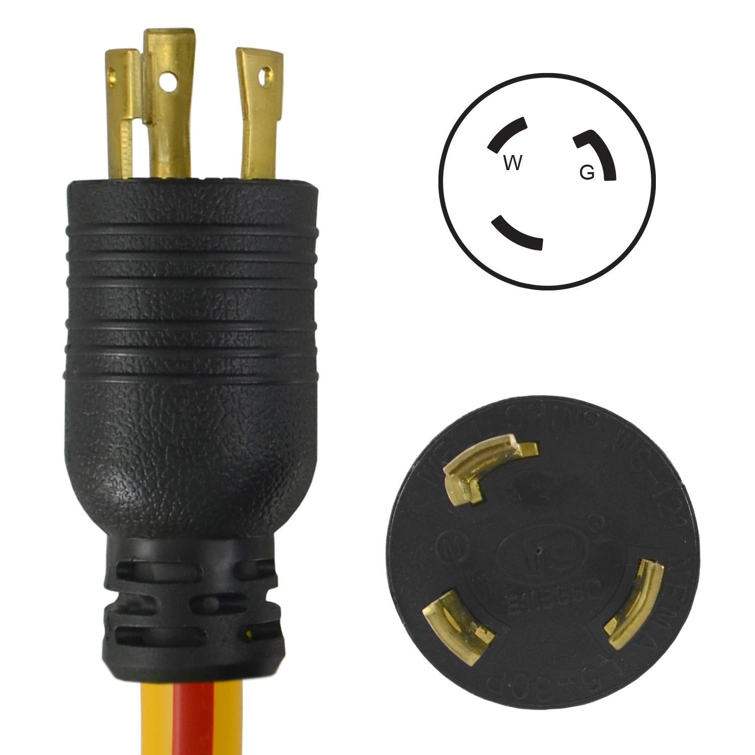 Conntek 50FT 30 Amp Generator Extension Cord NEMA L5-30P/L5-30R Twist Locking