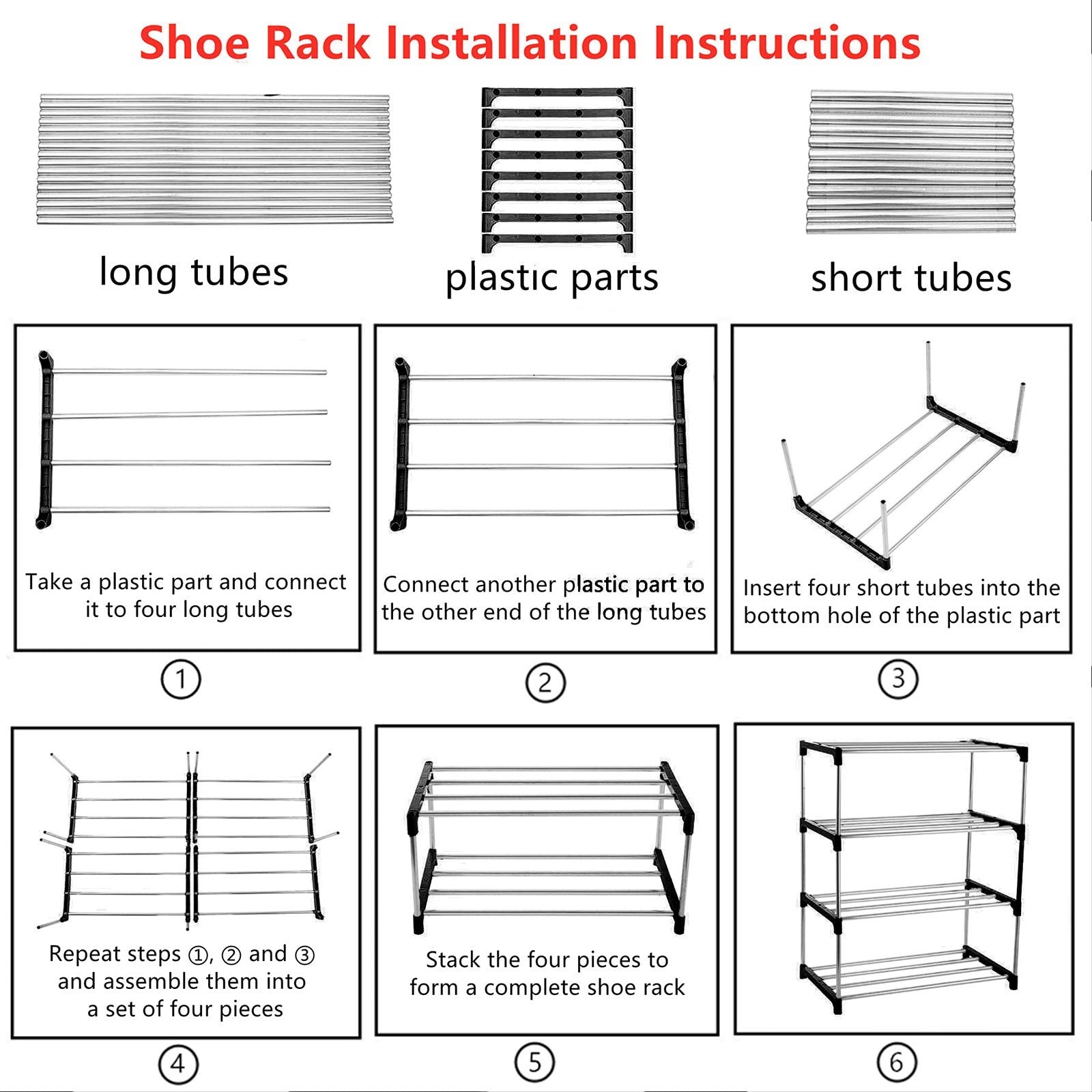 Xerhnan 3-Tier Stackable Small Shoe Rack, Lightweight Shoe Shelf Storage Orga…