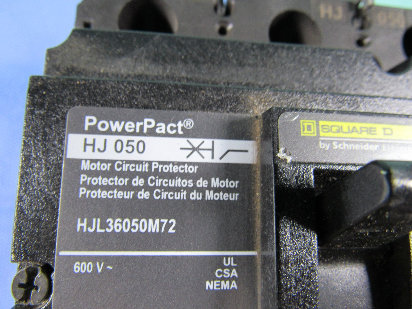 Square D Powerpact HJ 050 Circuit Breaker HJL36050M72 50A Trip 600V 3P 50 Amp