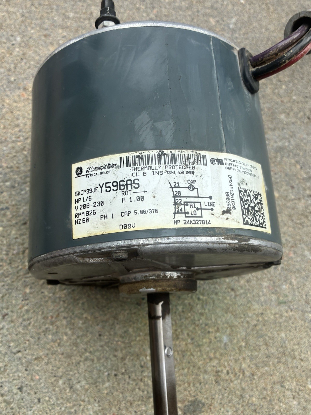 Goodman GE Y596A6 Compressor Fan Motor ￼5KCP39JF